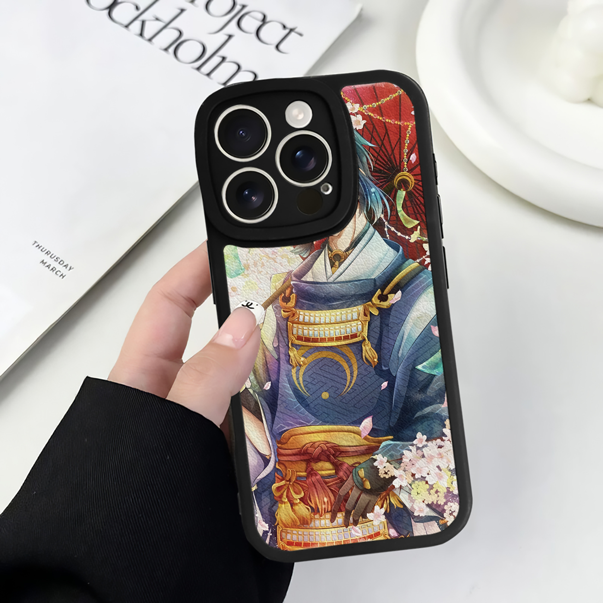 （画像用） 刀剣乱舞 Touken Ranbu 【iPhone 16シリーズ対応】シリコンスマホケース（レザー調） 材質：シリコン